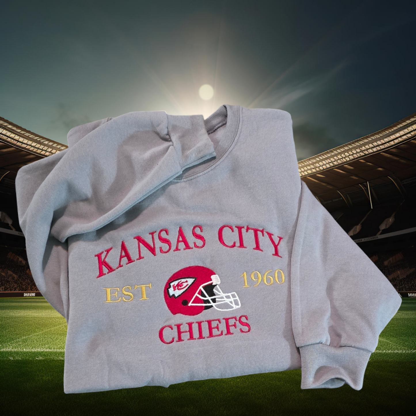 Embroidered KC Chiefs EST 1960 sweatshirt