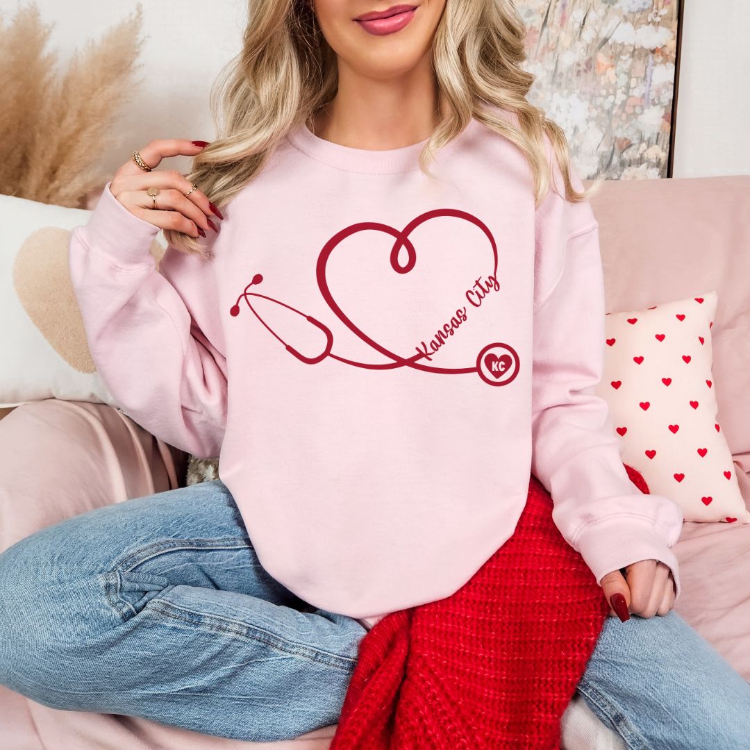 Heart stethoscope KC DTF shirt