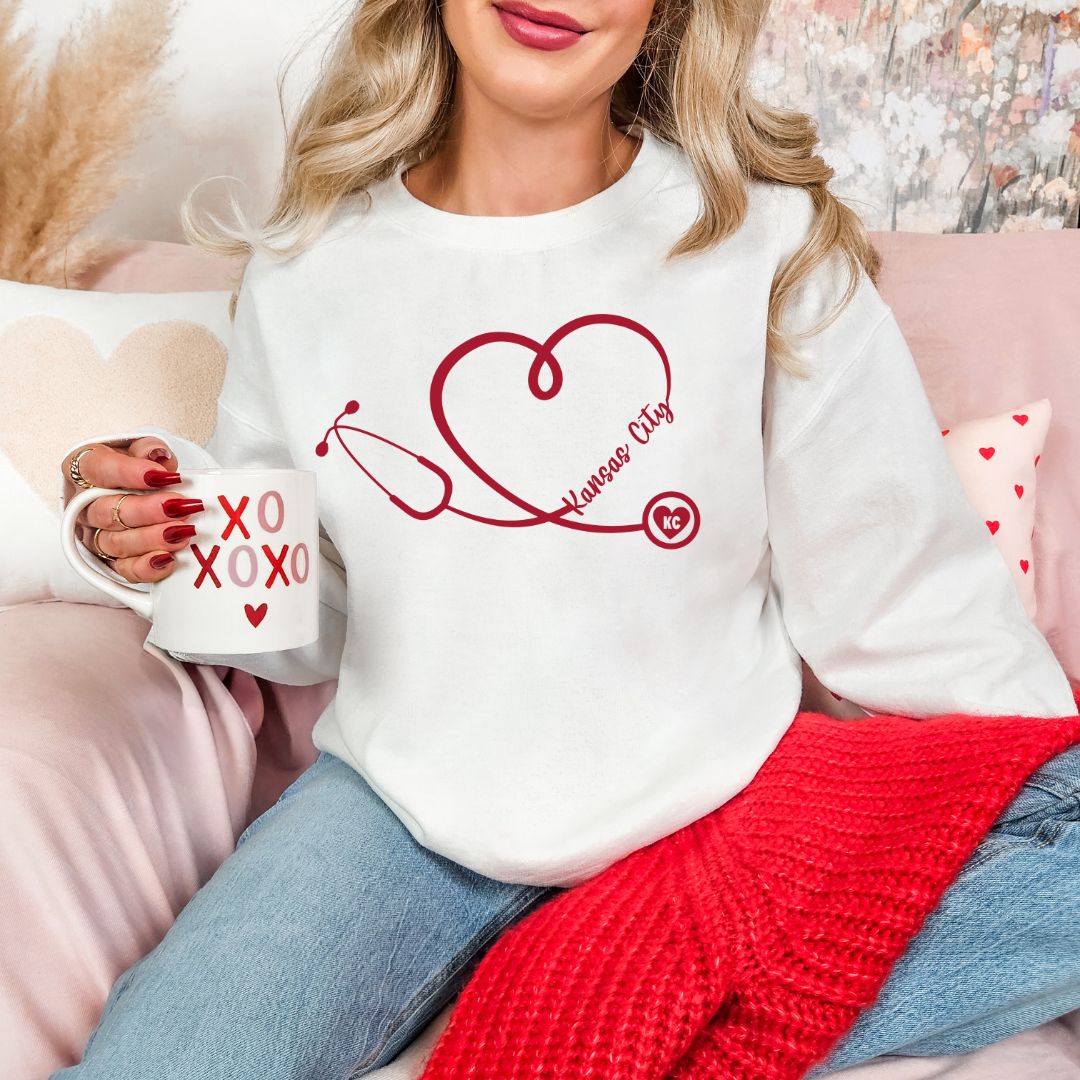 Heart stethoscope KC DTF shirt