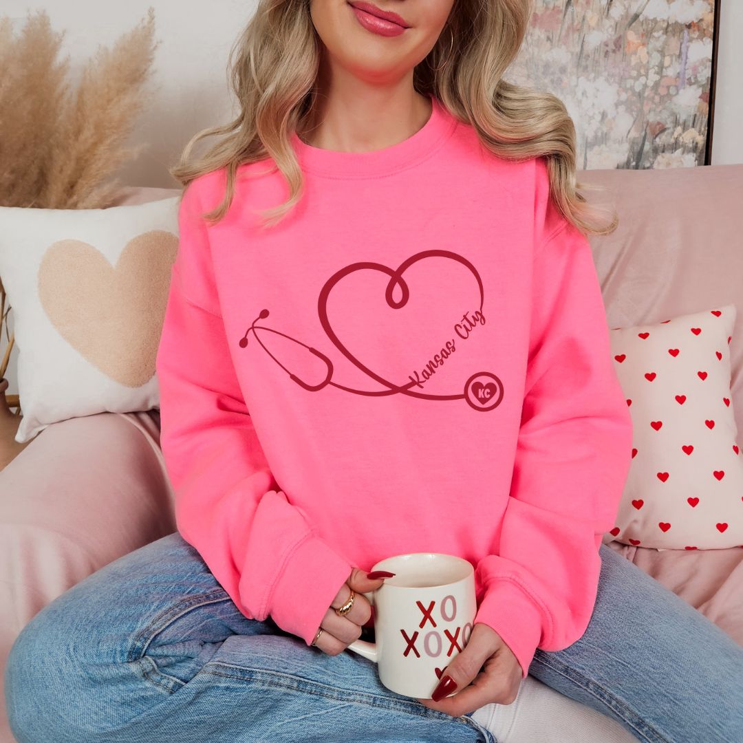 Heart stethoscope KC DTF shirt
