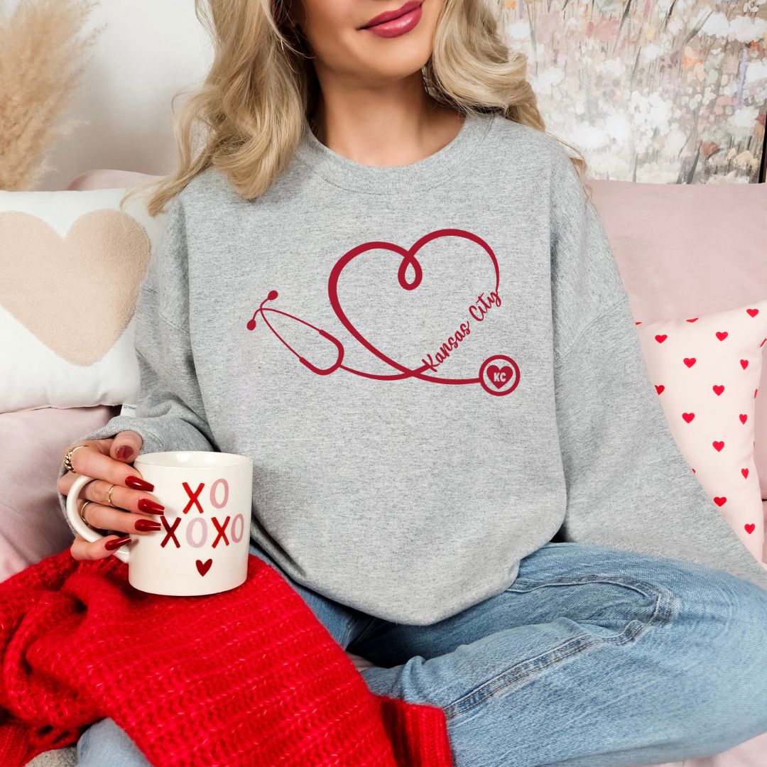 Heart stethoscope KC DTF shirt