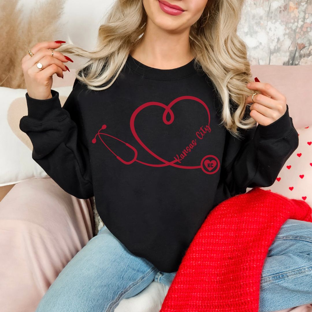 Heart stethoscope KC DTF shirt