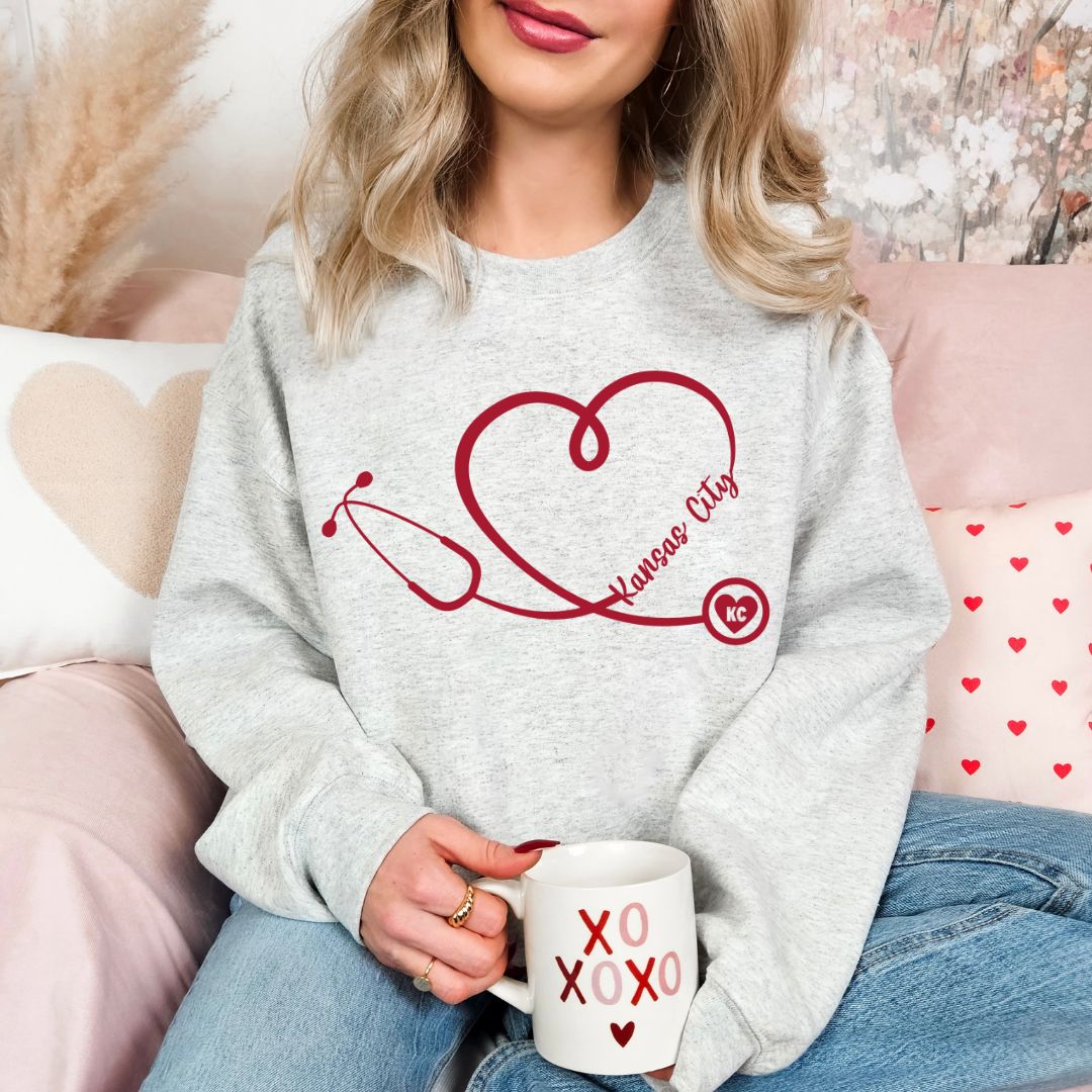 Heart stethoscope KC DTF shirt
