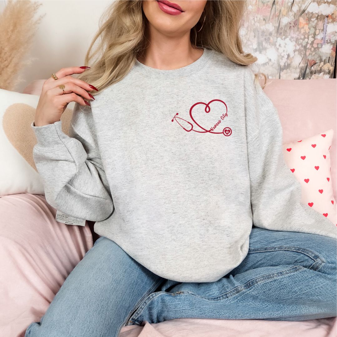 Heart stethoscope KC DTF shirt