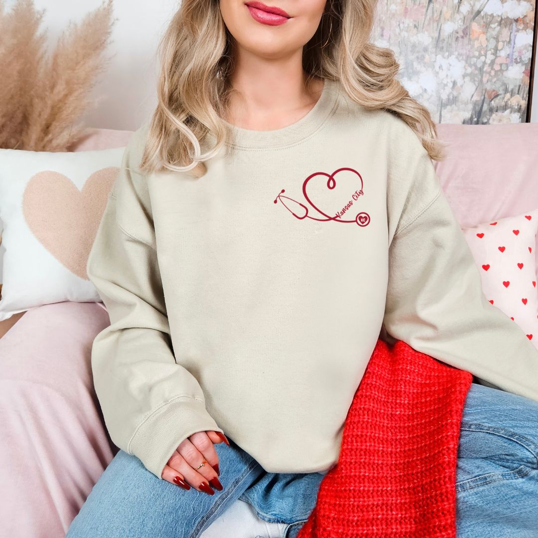 Heart stethoscope KC DTF shirt