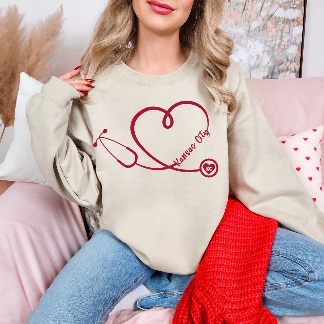Heart stethoscope KC DTF shirt