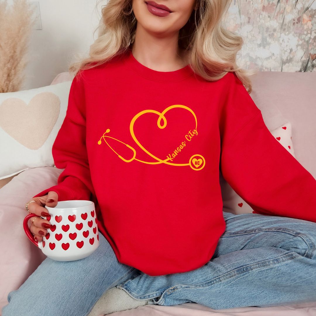 Heart stethoscope KC DTF shirt