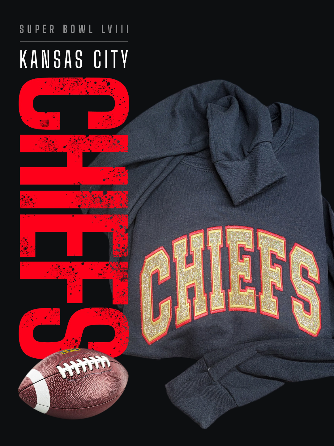 Kansas City Chiefs Game Day Embroidery Sweatshirt, Super Bowl Fans Sweatshirt, Gift For Mom Fans