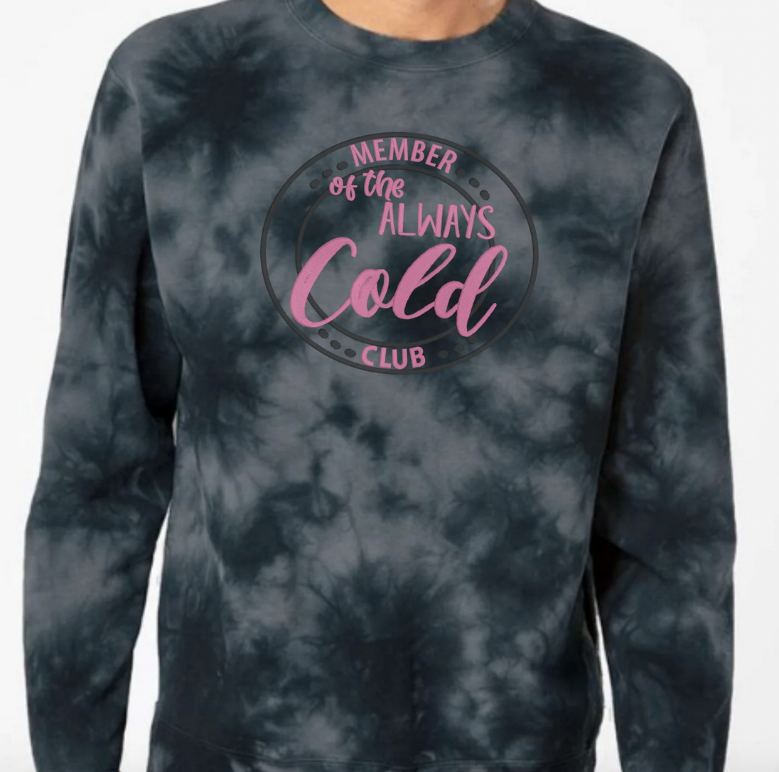 Embroidered Crewneck Sweatshirt Tie Dye
