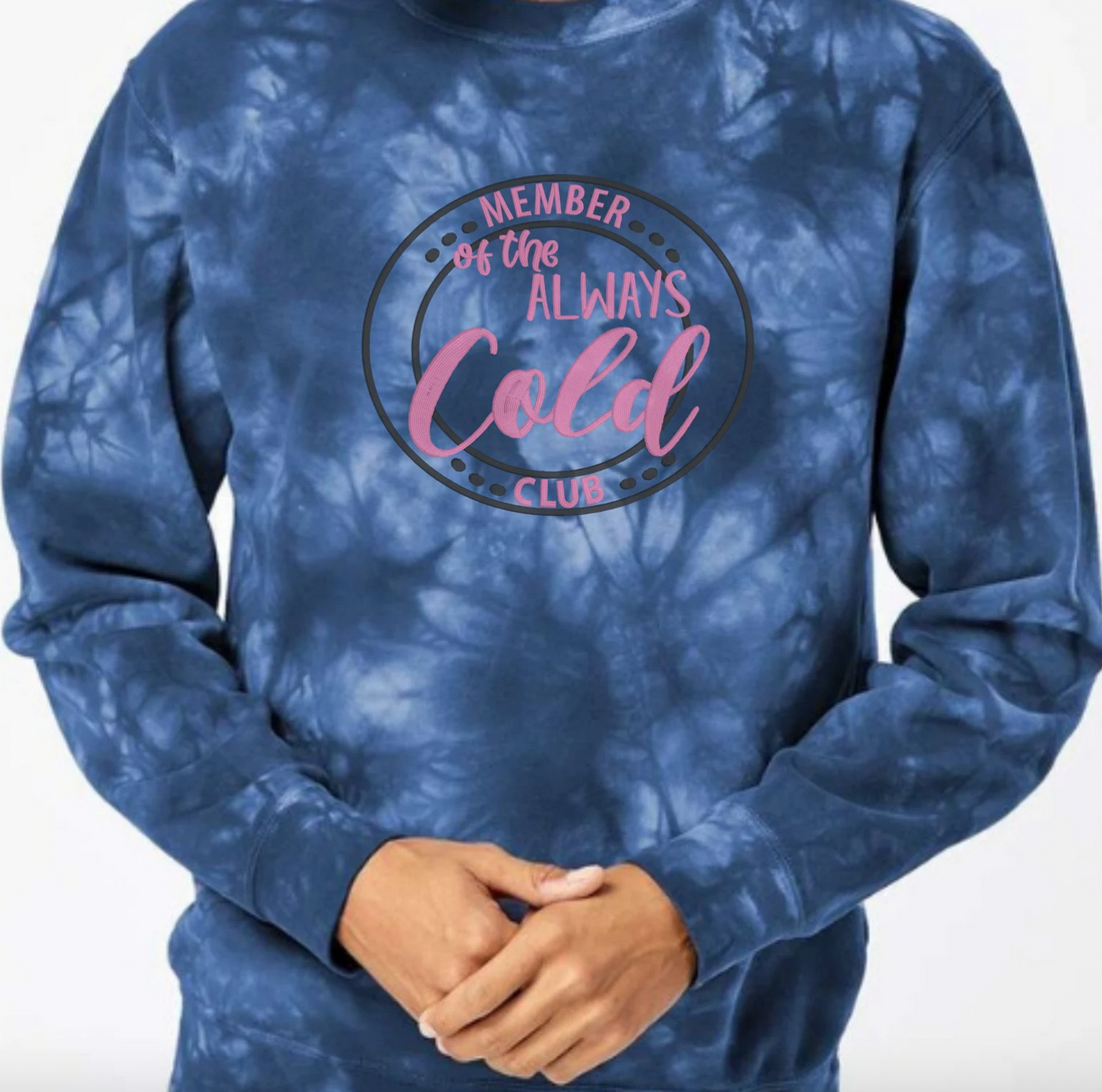 Embroidered Crewneck Sweatshirt Tie Dye