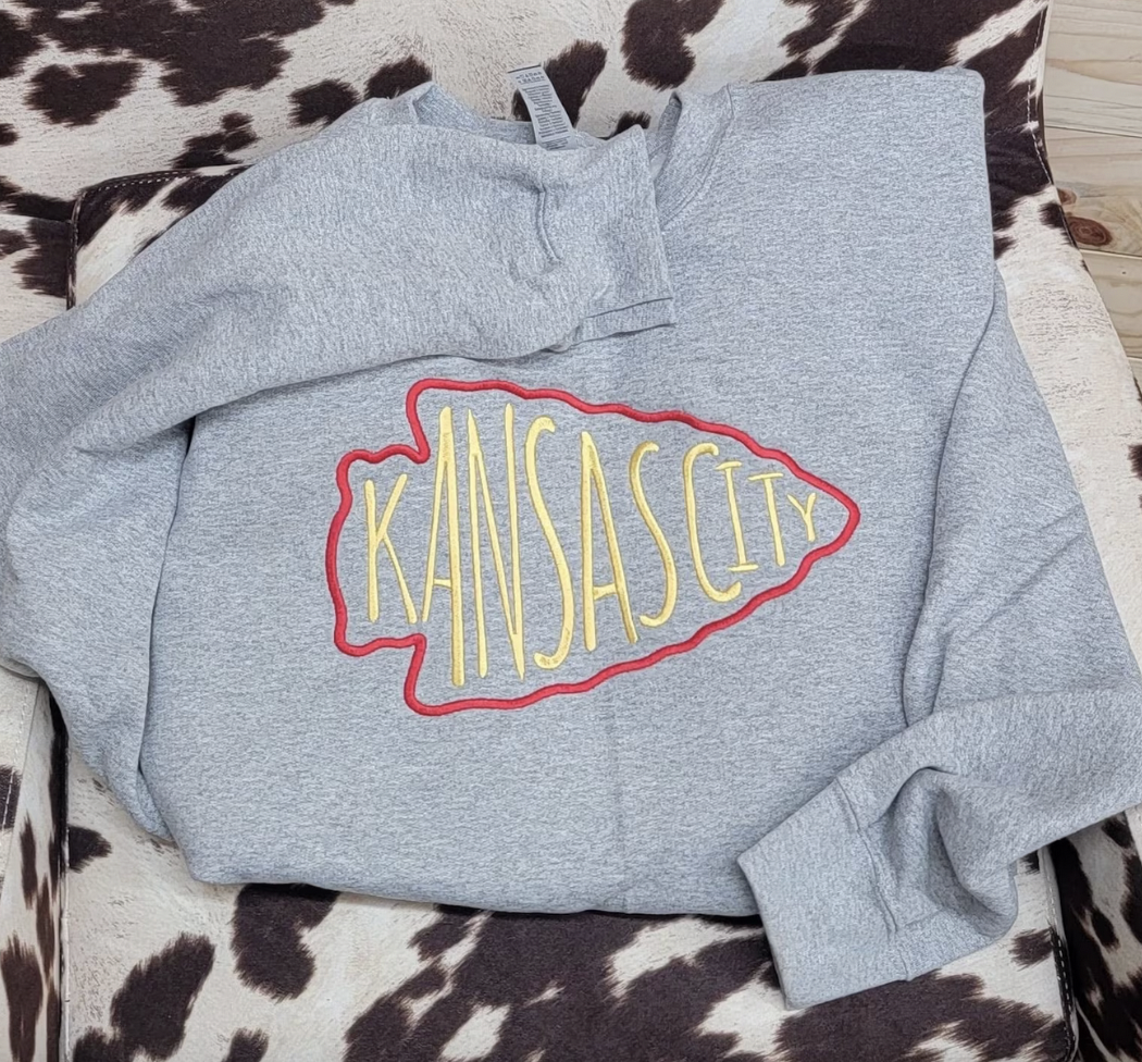 Kansas City Retro Style Comfort Colors Crewneck Embroidery