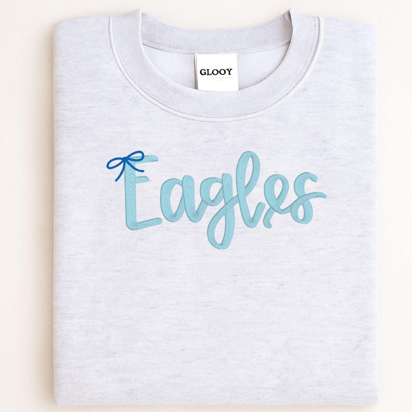 Eagles Script Embroidery Sweatshirt | Cozy Football Team Spirit Pullover | Custom Lettering Fall Game Day Crewneck | Gift for Fans