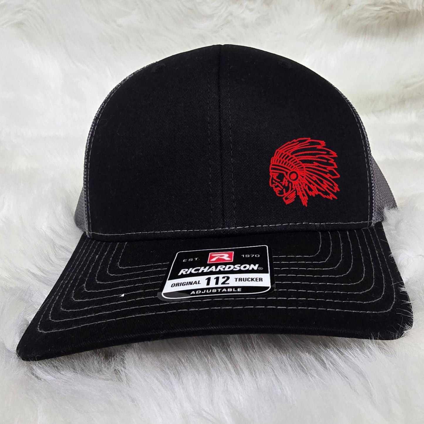 Embroidered Indians Mascot hat | Unisex School Spirit Team Apparel | Custom Sports Game Day Outfit | Gift for Fans