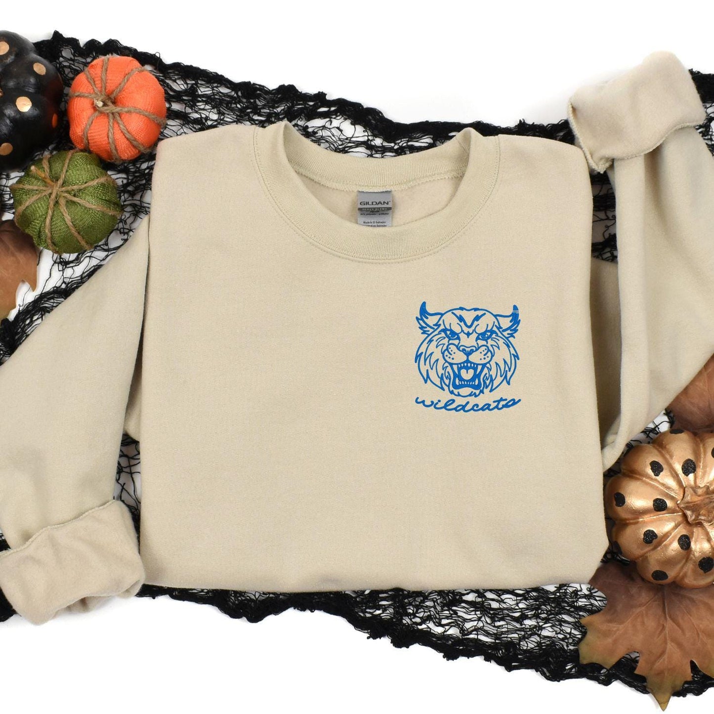 Embroidered left chest vintage Mascot Crewneck Sweatshirt | Unisex School Spirit Team Apparel | Custom Sports Game Day Outfit, Gift for Fans