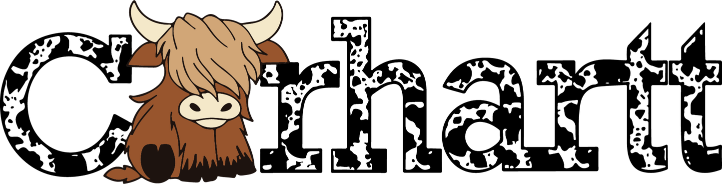 Cowhartt Graphic Tee – Funny Highland Cow Farm Shirt – Western Rancher Graphic T-Shirt for Farmers & Country Life Lovers