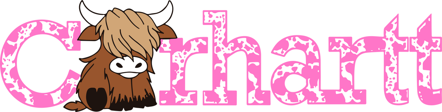 Cowhartt Graphic Tee – Funny Highland Cow Farm Shirt – Western Rancher Graphic T-Shirt for Farmers & Country Life Lovers