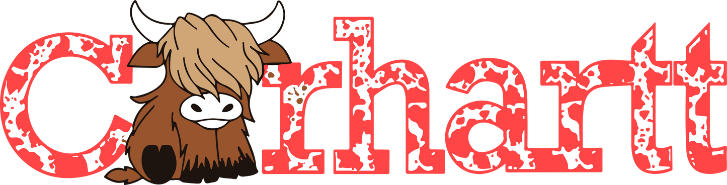 Cowhartt Graphic Tee – Funny Highland Cow Farm Shirt – Western Rancher Graphic T-Shirt for Farmers & Country Life Lovers