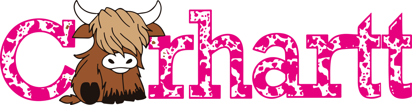 Cowhartt Graphic Tee – Funny Highland Cow Farm Shirt – Western Rancher Graphic T-Shirt for Farmers & Country Life Lovers