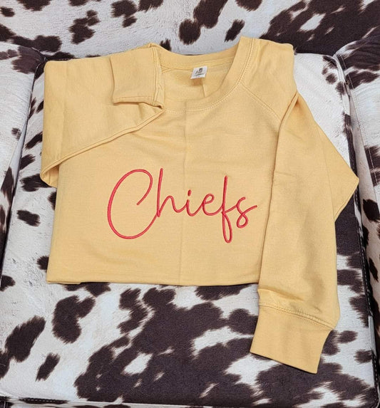 Kansas City Football Game Day Embroidery Sweatshirt, Chief Football Fans Sweatshirt, Gift For Mom Fan