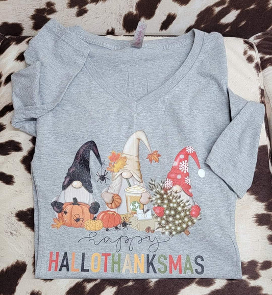Happy Thanksmas Thanksgiving Gnomes Crewneck, Holiday Winter Christmas Gift For Mom Or Girlfriend
