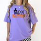 Halloween Nurse Practitioner Graphic Tee – Witch Hat & Lightning Bolt Design – Purple Unisex DTG Shirt