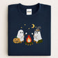 Campfire Ghost Embroidered Sweatshirt | Cute Fall Crewneck | Spooky Season Cozy Pullover
