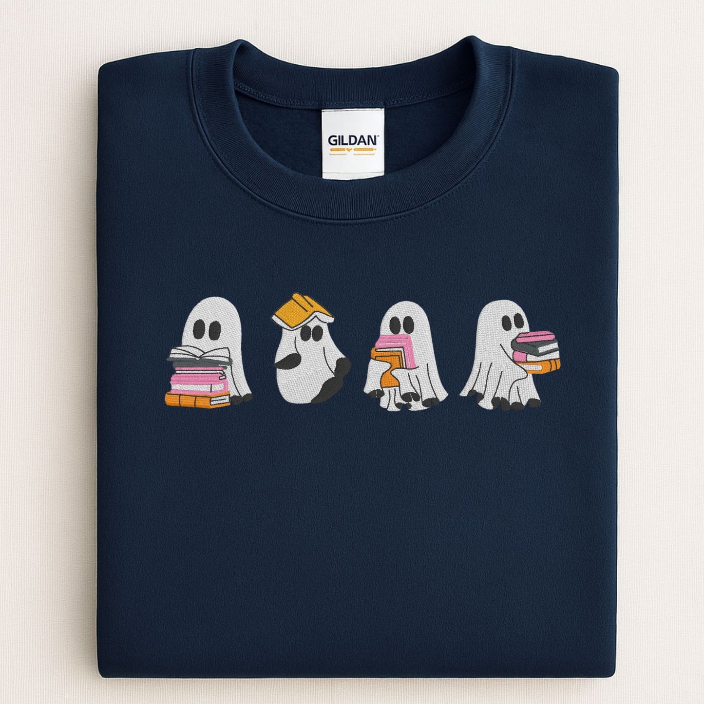 Ghost Reader Embroidered Crewneck Sweatshirt | Cozy Fall Aesthetic