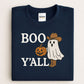 Boo Y’all Ghost Cowboy Embroidered Sweatshirt | Western Fall Halloween Crewneck