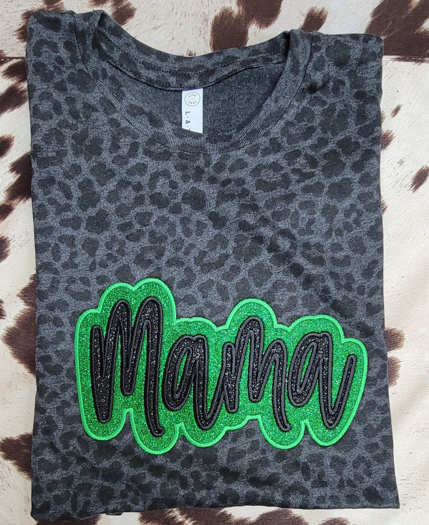 Stylish Double applique Embroidered MAMA Sweatshirt with HTV Vinyl Detailing