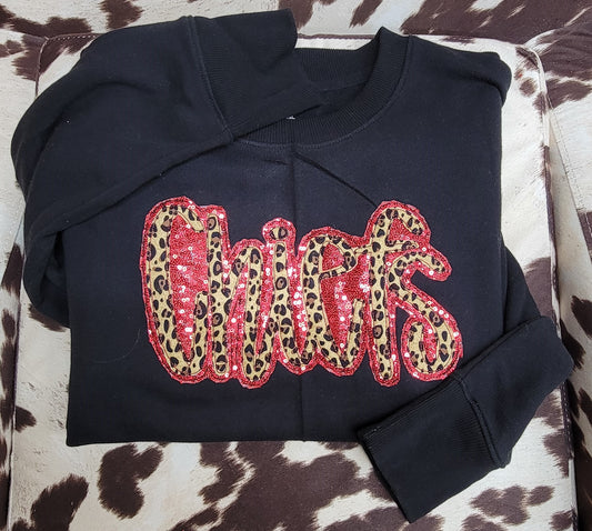Chiefs Double Appliqué Sequins Crewneck