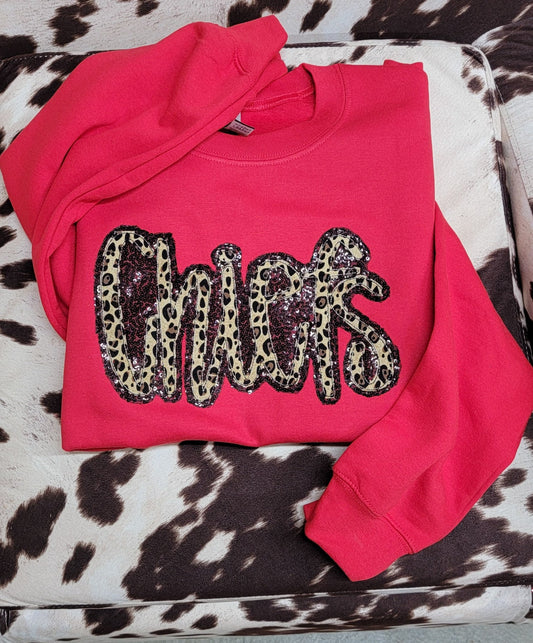 Chiefs Double Appliqué Sequins Crewneck
