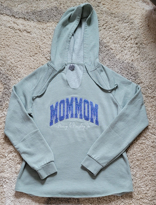 Custom Appliqué V-Neck Hooded Sweatshirt