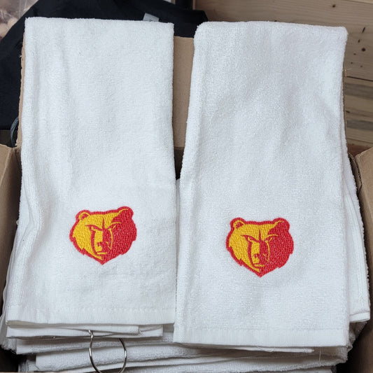 Golf Tournament Red Yellow Bear Golf Towels, Game Day Golf Hand Towel, Gift For Fans, Golf Lovers Sport