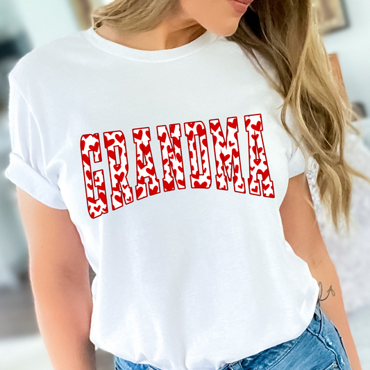 Grandma Red Animal Print Tshirt