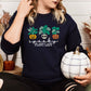Spooky Plant Lady Halloween Sweatshirt – Jack-o'-Lantern Embroidery – Plant Mom Fall Crewneck