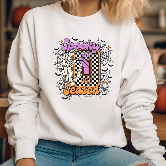 Spooky Season on and off switch, cute graphic shirt
