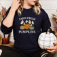 Farm Fresh Pumpkins and Ghosts Sweatshirt – Cozy Fall Embroidered Crewneck for Autumn Lovers