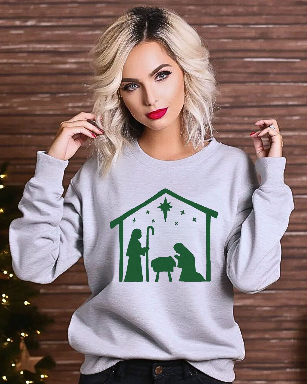Minimalist Nativity Embroidered Sweatshirt | Neutral Christmas Crewneck | Cozy Faith-Inspired Holiday Apparel