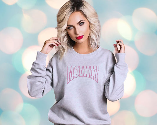 Stylish Embroidered MOMMY Shirt - 3D Puff Design, Customizable Colors