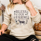 Bless Our Farm Sweatshirt | Inspirational Farm Quote Shirt with Goat and Floral Design | Christian Country Living Pullover
