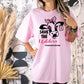 Cow Graphic Tee – Funny Farm Shirt – Pink Awareness Support – Save the Udders – Women’s Comfort Fit DTG T-Shirt