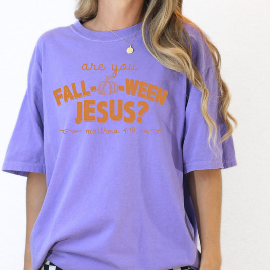 Christian Fall Pumpkin Graphic Tee – Religious Autumn T-Shirt with Bible Verse – DTG Printed Comfort Colors Shirt