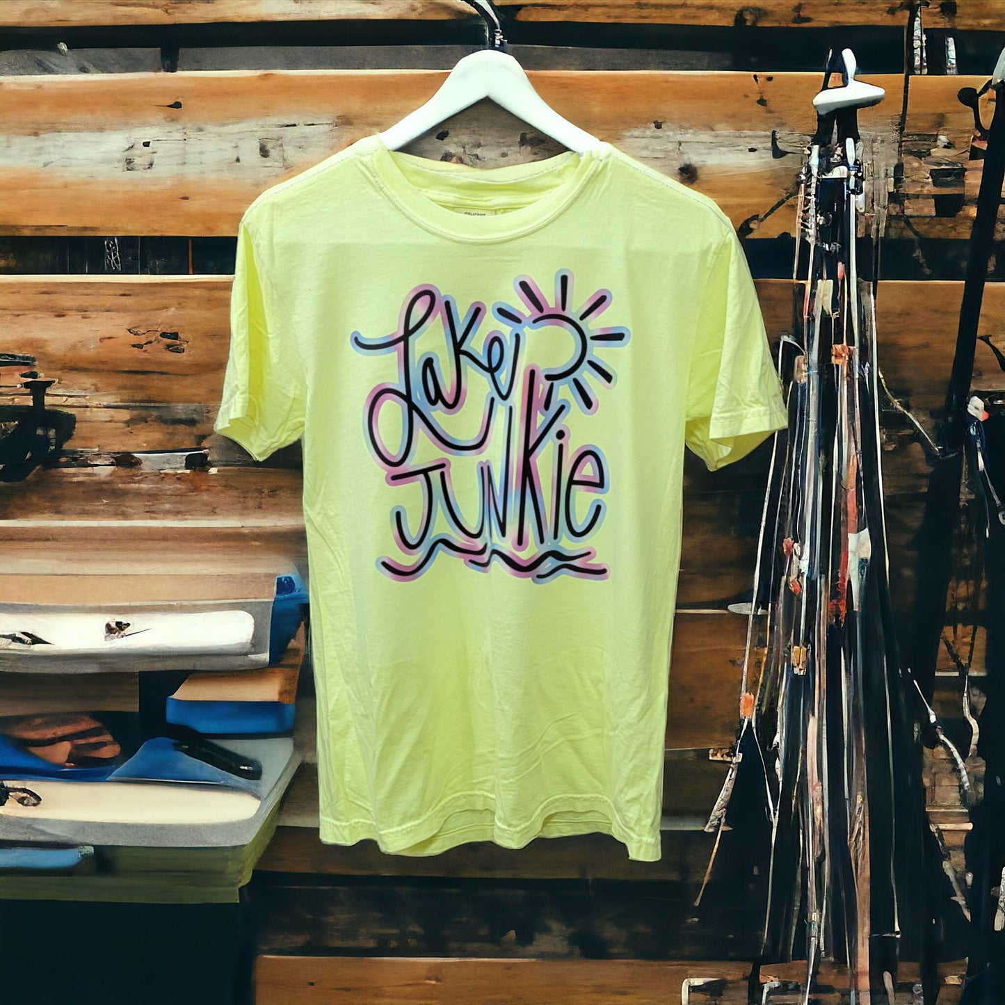 Lake Junkie T-shirt or Tank Top, Summer Shirt Bright Colors Lake Lover Tee