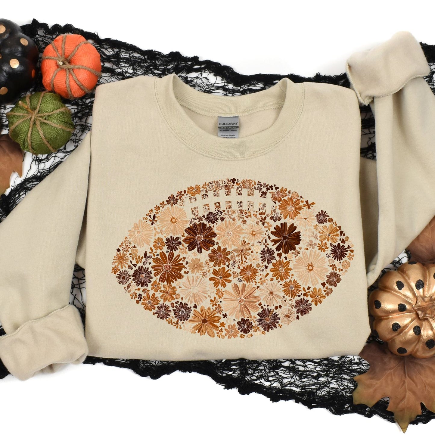 Floral Football Sweatshirt – Retro Game Day Crewneck for Women | Vintage Fall Football Shirt | Comfort Colors Lilac Pullover | Sunday Style