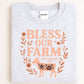 Bless Our Farm Sweatshirt | Inspirational Farm Quote Shirt with Goat and Floral Design | Christian Country Living Pullover
