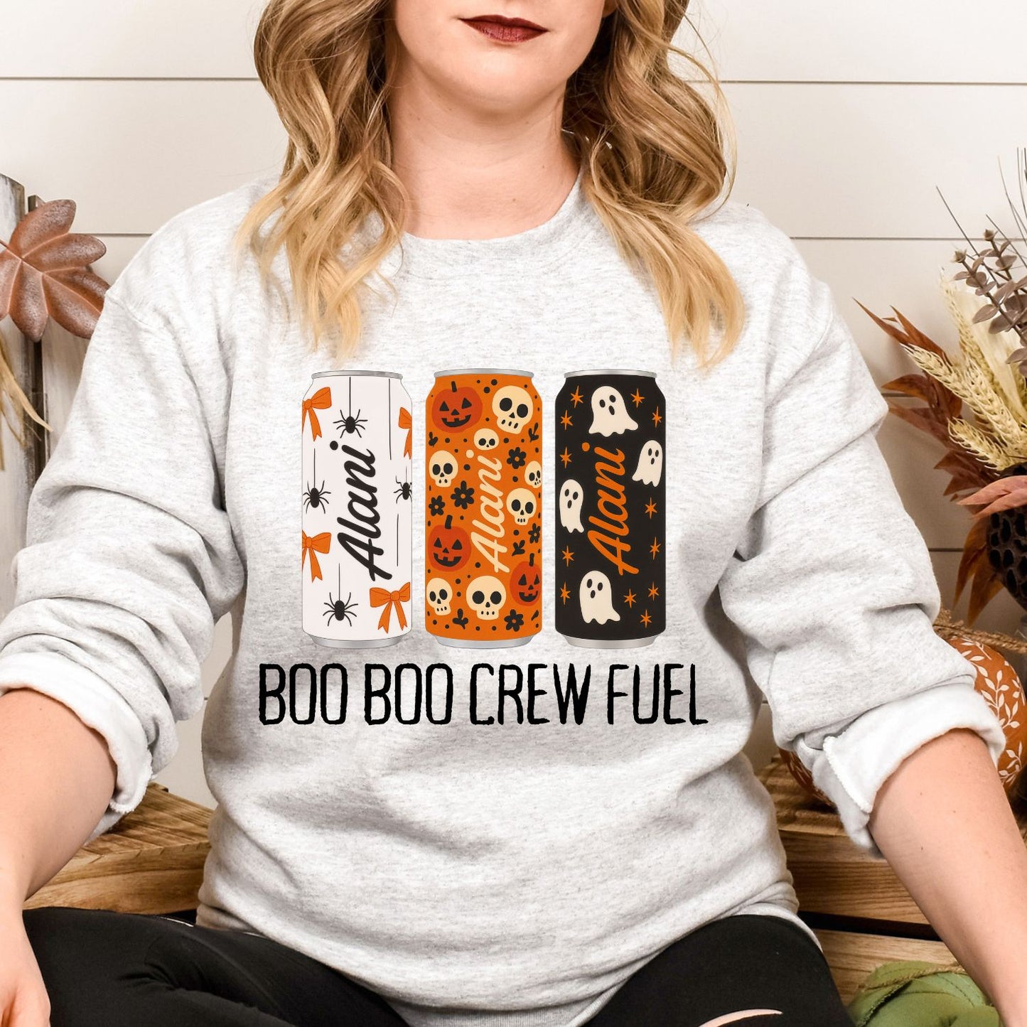 Boo Boo Crew Fuel Halloween Shirt, Trendy Spooky Energy Can Graphic Tee - Cute Ghost Skull Pumpkin Fall Vibes T-Shirt, Viral Halloween shirt