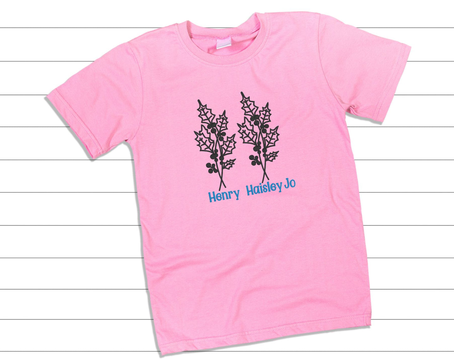 Personalized Birth Month Flowers Shirt with Kids' Names | Custom Embroidered