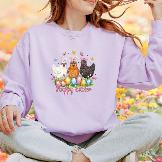 Chicken Easter Themed DTF print shirt