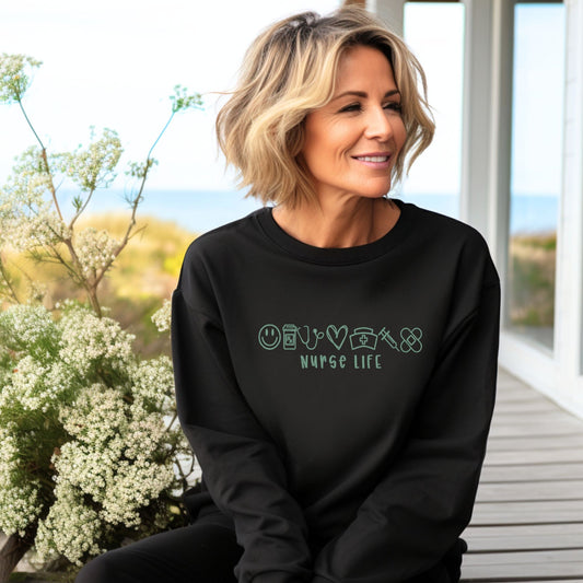 Nurse Life Icon embroidered shirt