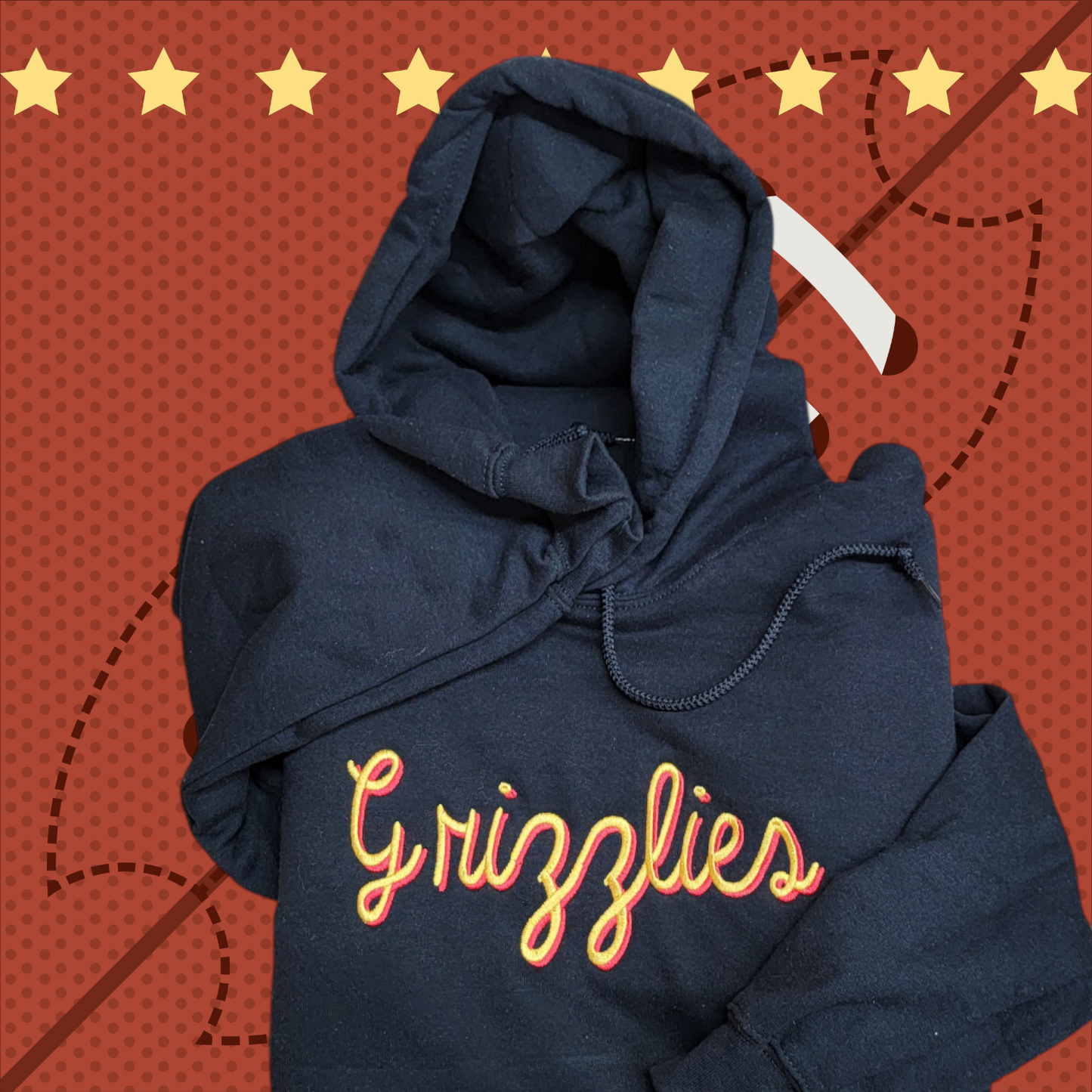 Basketball Game Day Embroidery Hoodie, Grizzlies Halloween Sweatshirt, Gift For Mom Fans